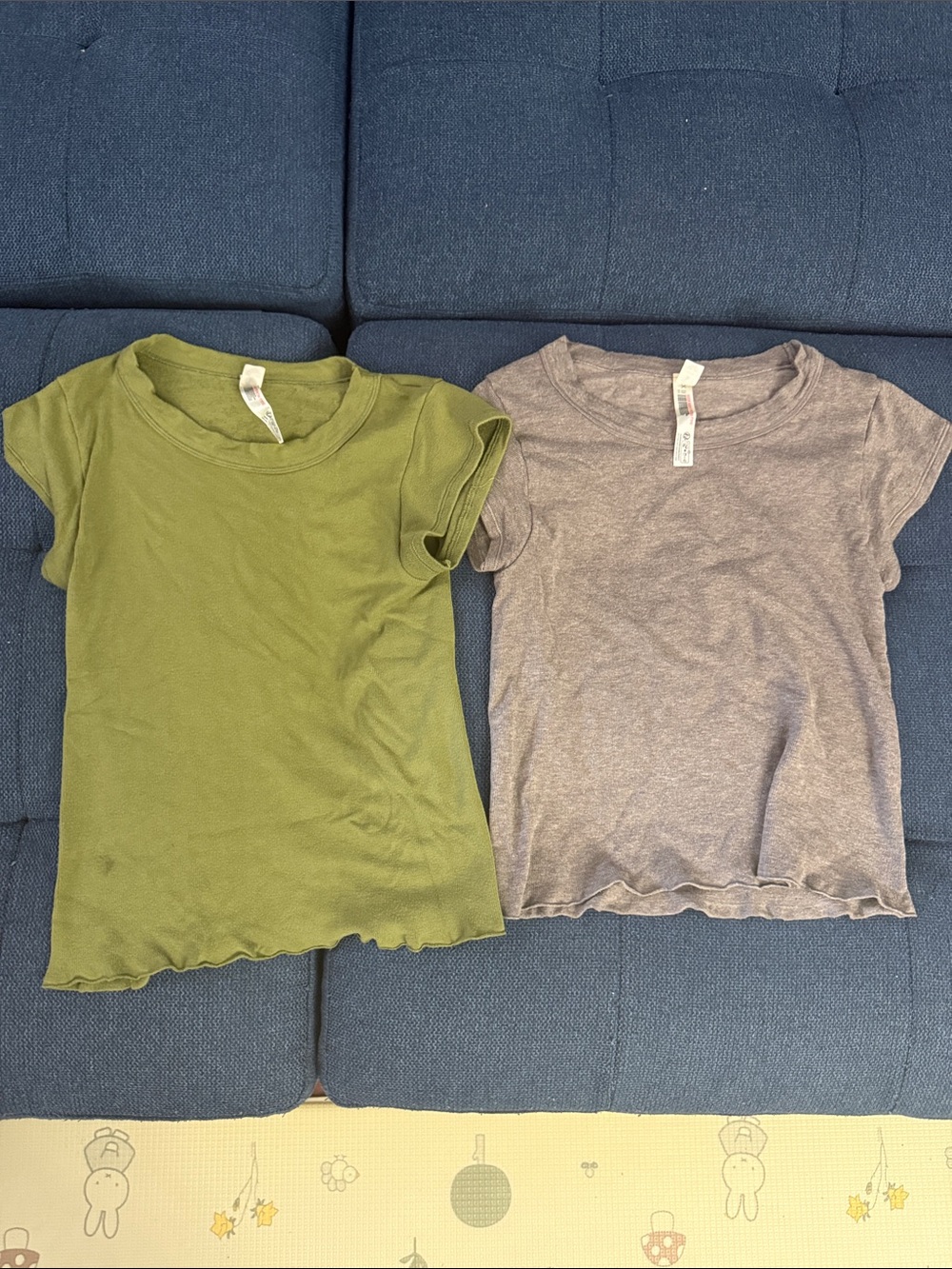Free people intimately Short Sleeve Crewneck Tee — Green & Gray